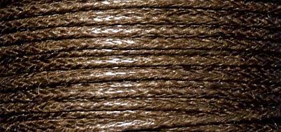 Pamučna vrpca, voskasta, tamno smeđa, 1mm, 20 m