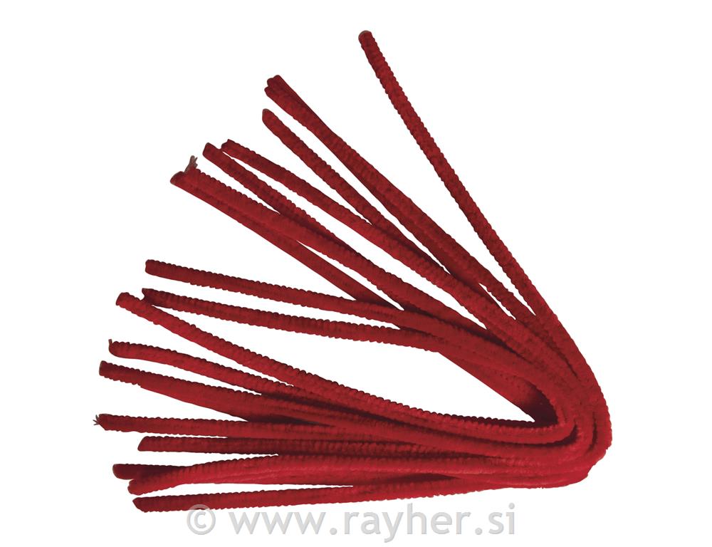 Kosmate žičke, 50 cm, rdeče, 10 kom., debelina 9 mm