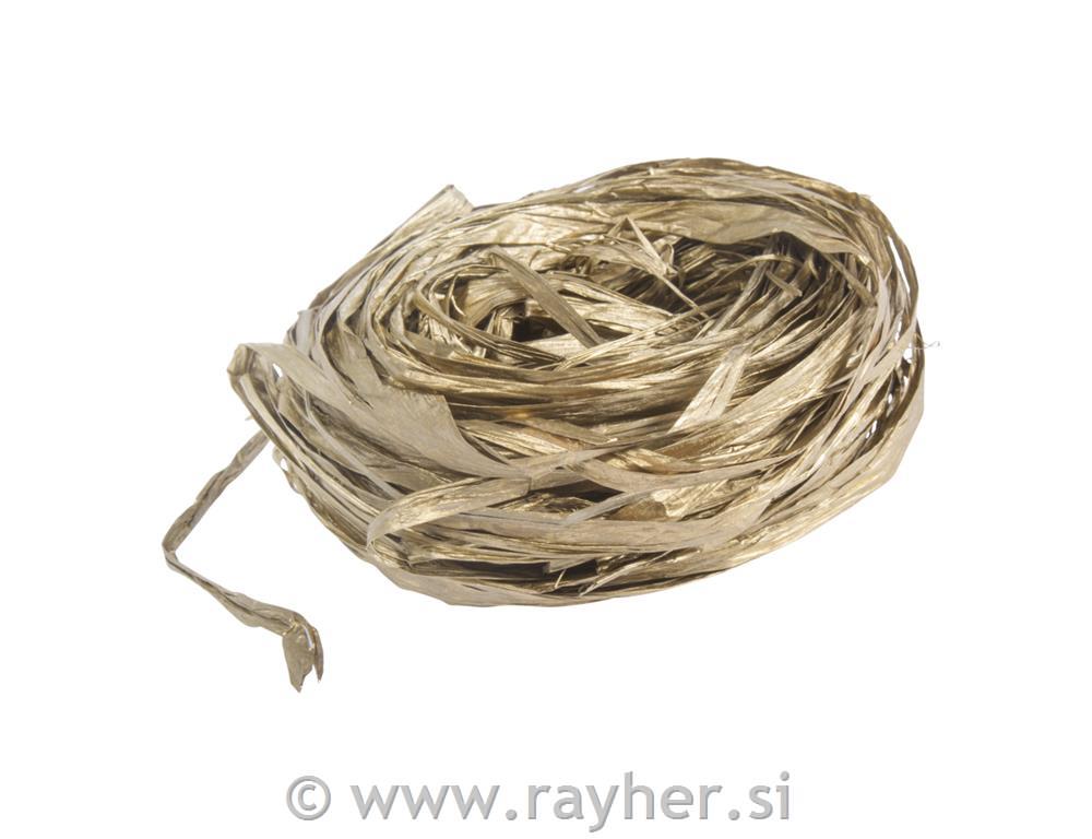 Rafija naravna, zlata, zavoj 25 g
