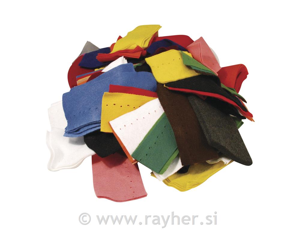 Felt rests, bag 500 g, assorted colours