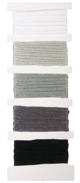 Pamučne vrpce "Stitch & Knot", sive boje, 5 boja x10m