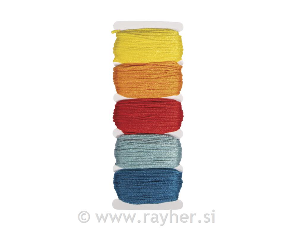 Bombažne vrvice "Stitch&Knot", mavrični toni, 5x10 m