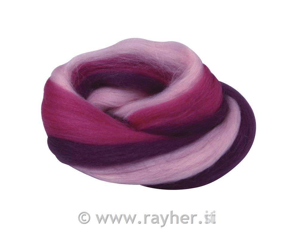 Vunena merino pređa, češljana, ljubičasta, 21 mic, 50g