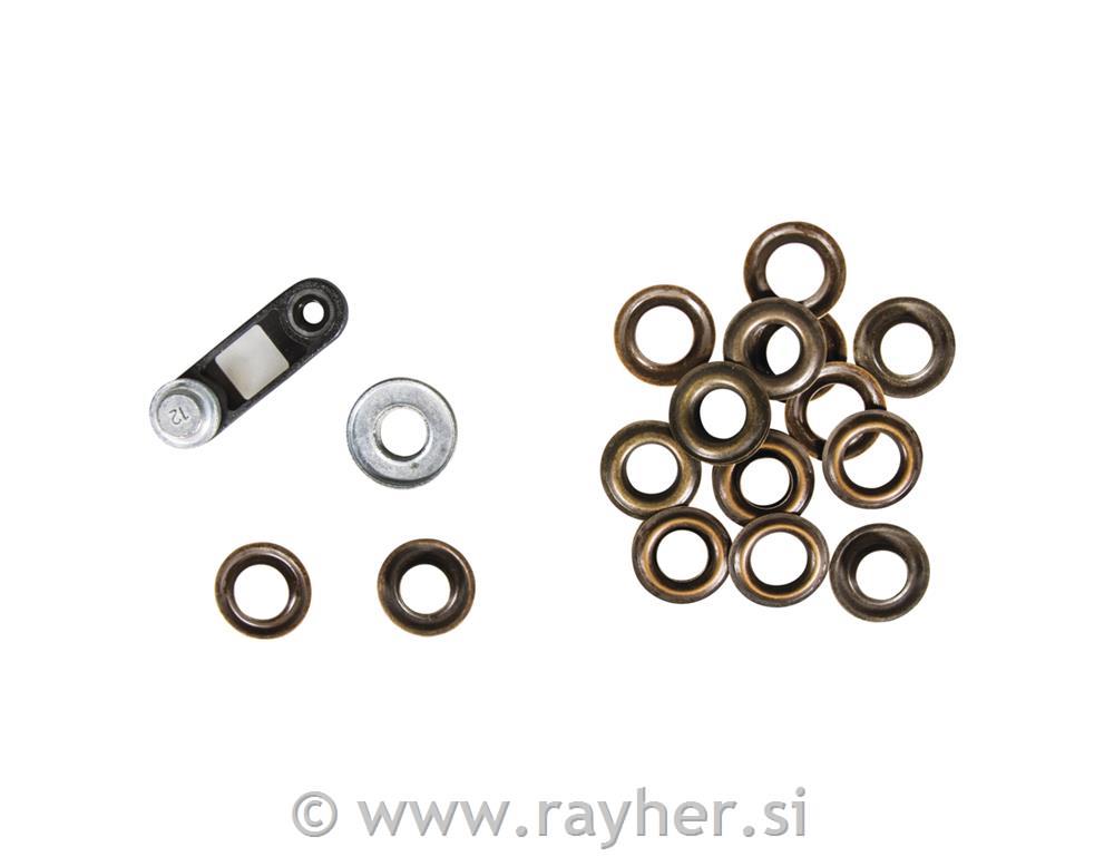 Zakovice za zatvaranje, 24mm o, zlato, set 10