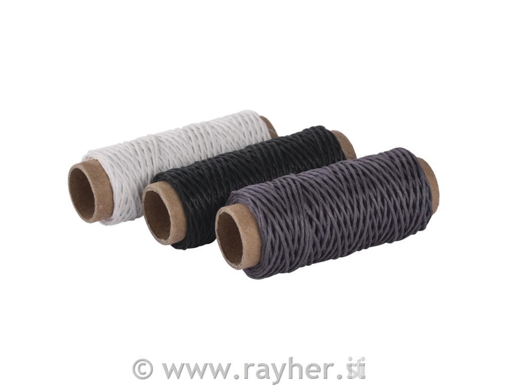 Vrvice iz konoplje, 1mm, bela,črna,siva, 3x12m