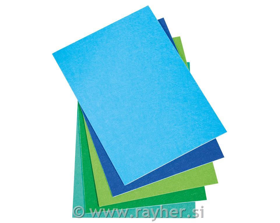 Craft felt, self-adhesive, 20x30x0.1cm,colour assort.,tab-bag 5pcs