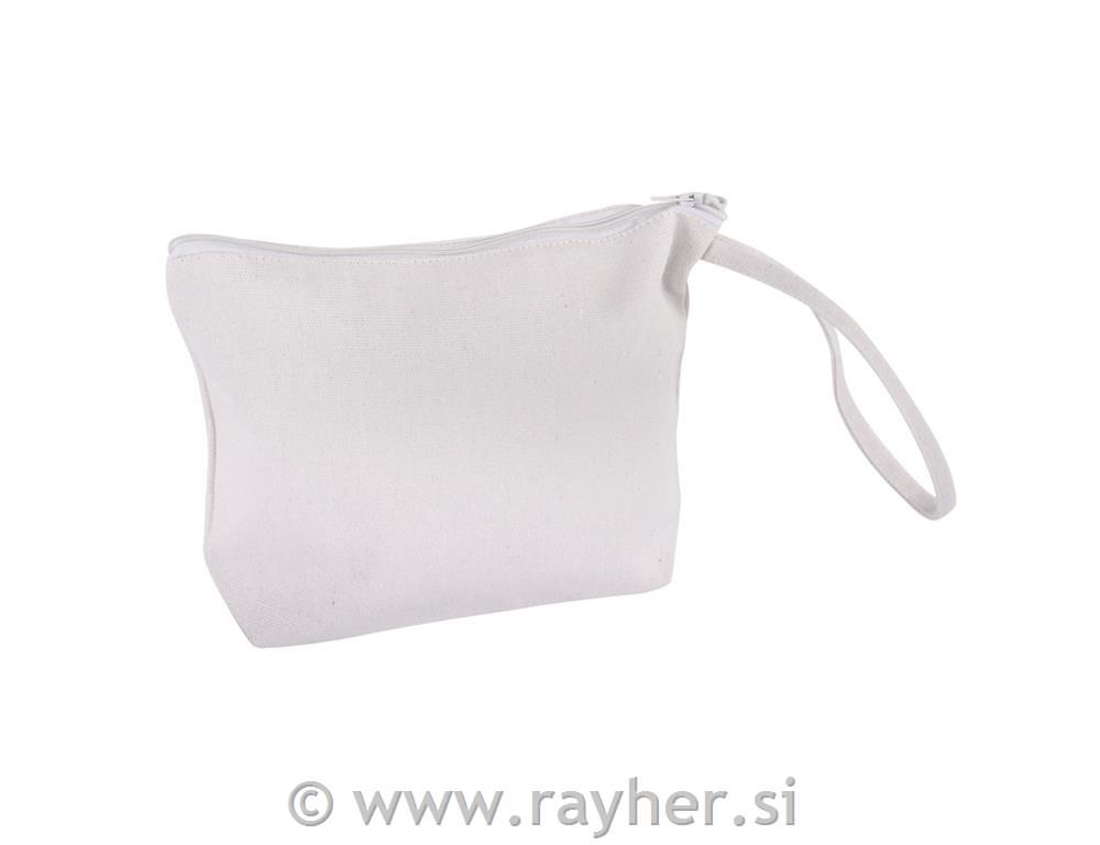 Toaletna torba s patentnim zatvaračem, bijela, 22x17cm, 330g / m2