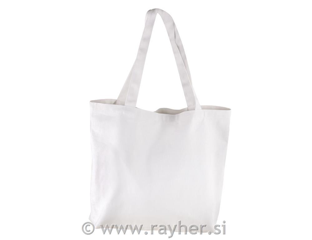 Basic Shopper, white, 46x35cm, 330g/m2,tab-bag 1pc