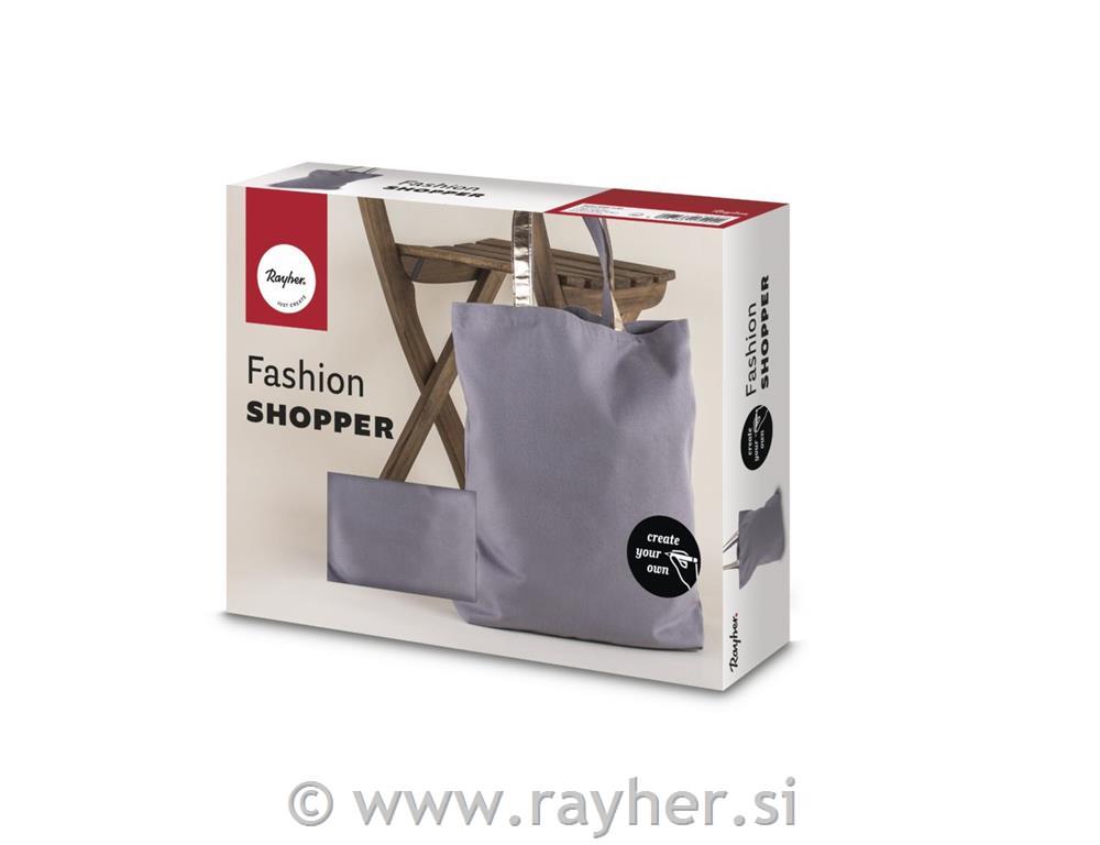 Vrećica za kupovinu Fashion Shopper, siva, 46x46cm, 330g / m2