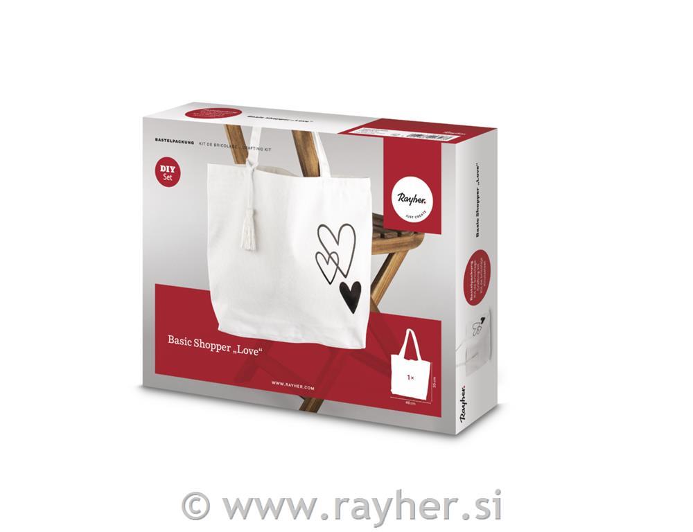 Nakupovalna vrečka Basic Shopper Love 36x35 cm, set