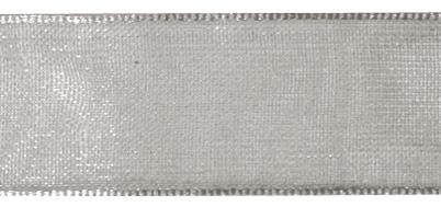 Organza ribbon, silver, 7mm, t-roll 10m