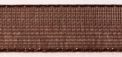 Organza traka, 15 mm, tamno smeđa, 10 m
