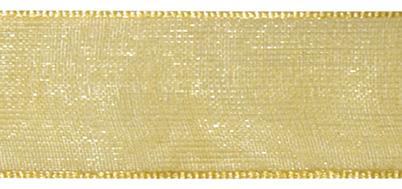 Organza traka, 15 mm, zlatna, 10 m
