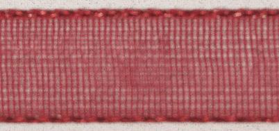 Organza ribbon, 15 mm, wine-red, tab-rol