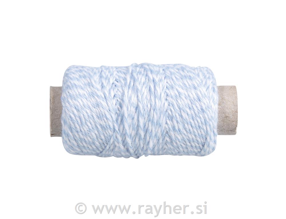 Yarn, 1mm olight blueon a roll approx. 35m, tab-bag 10g