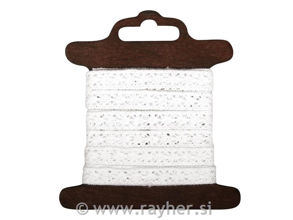 Čipka obrubljena "Lorena", bijela, 1 cm,3 m