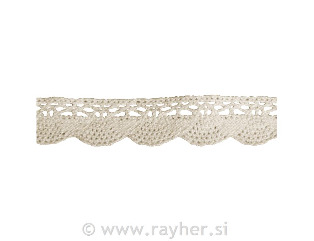 Čipka pamuk Katharina, bež 1,7cm, 3m, 3m