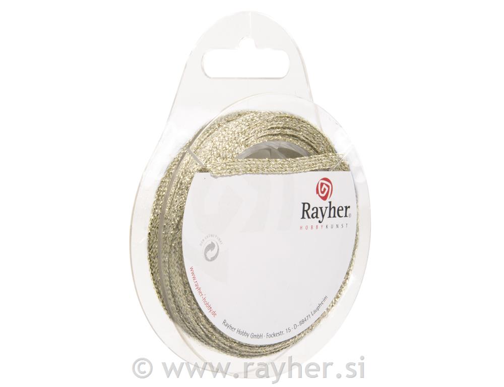 Giltter ribbon, gold, 5mm, tab-roll 10m