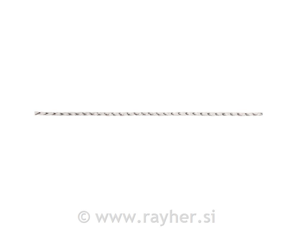 Ukrasna vrpca, bijela srebrna, 3 mm, metraža