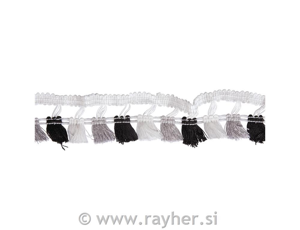 Trak s cofki, črno bele, 4.5cm,2m