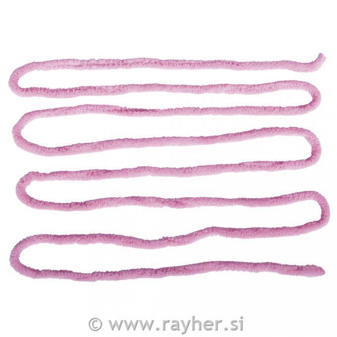 Vrpca iz pliša, 8mm, pink, 3m