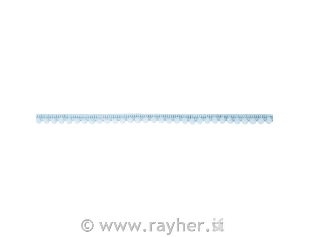Mini pom-pom border1cm, tab-card 3mlight blue
