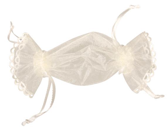 Organza vrećica, slonovača, 14x8cm