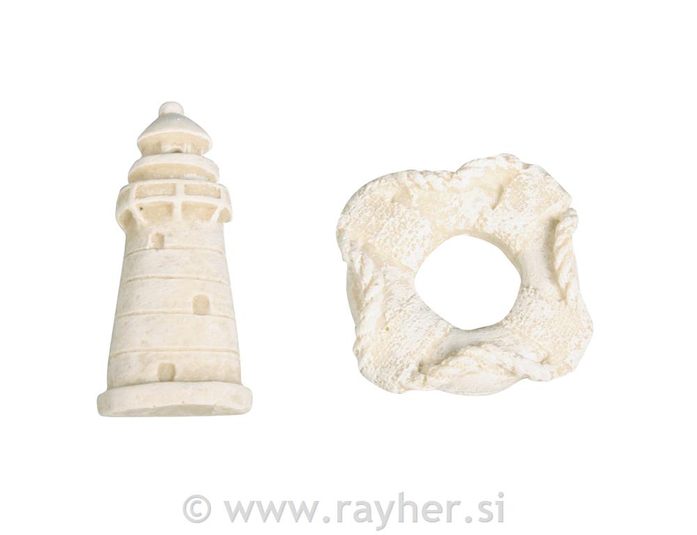 Polyresin Lighthouse & life buoy, 4.5-5.