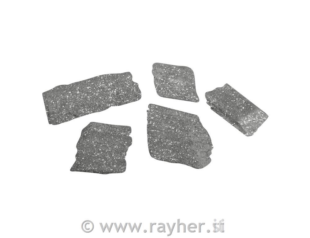 Wooden Chips, silver, different sizes, box 125g