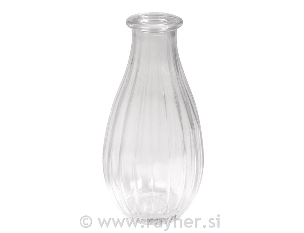 Staklena vaza s linijama, 7cm o, 14cm