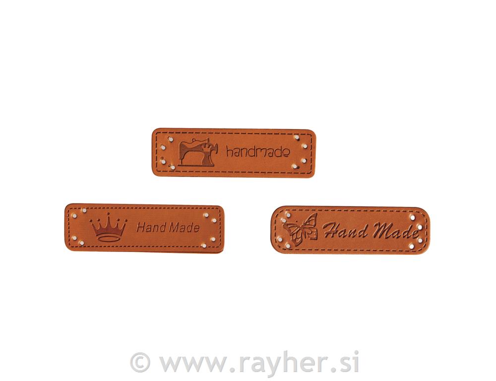 Natpis "Handmade", 4.9x1.5cm, set 3
