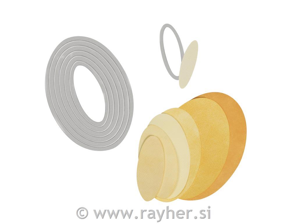Sizzix Framelits šablone set, Oval, 7 kom.