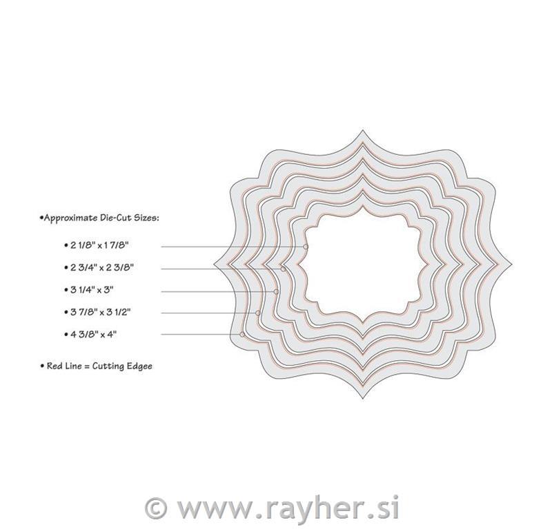 Sizzix Framelits nastavak set, oznaka, 5kom