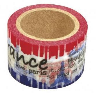 Washi tape ljepljiva traka, Francuska, 15 mm, 15 m