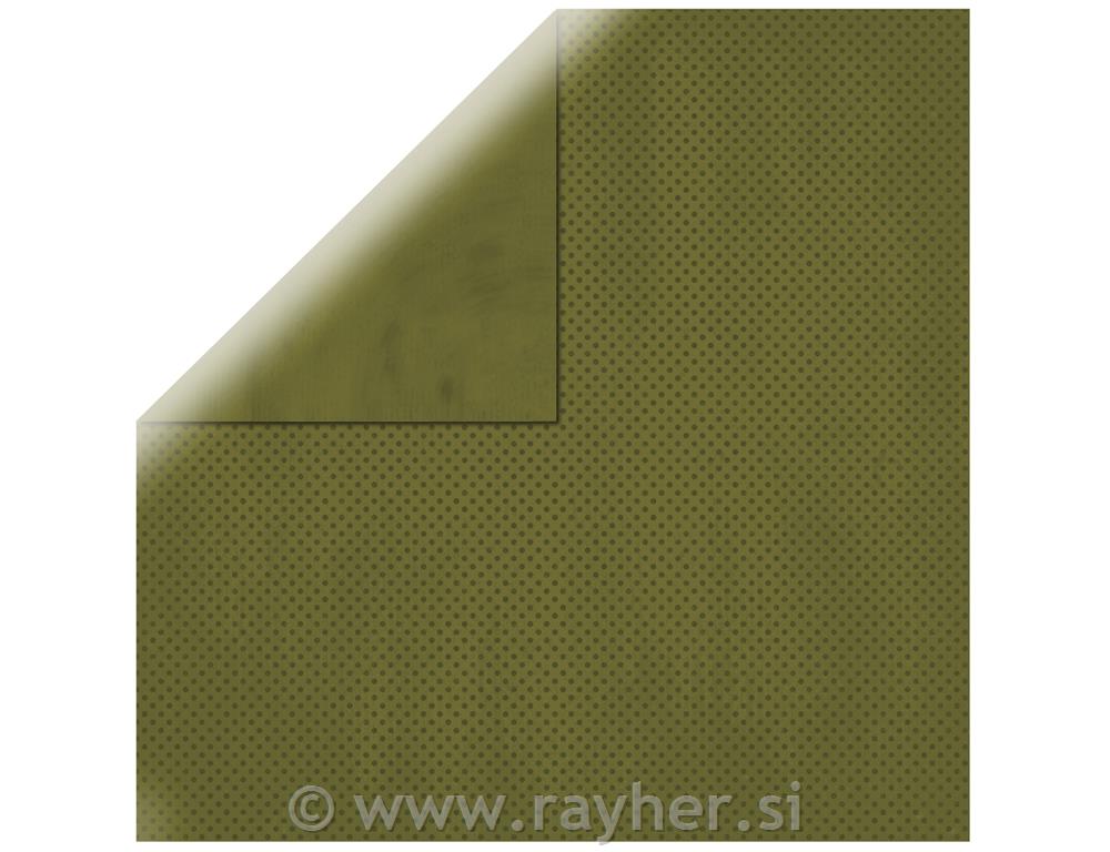 Scrapbooking papir Double dot, maslinovozeleni, 30.5x30.5cm, 190g/m2
