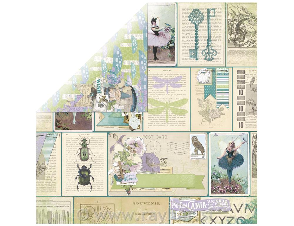 Scrapbooking papir Fairies, 30.5x30.5cm,