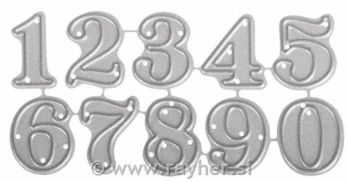 Rezalne šablone TinaB: Male številke, 0,8-1,9cm, set 10