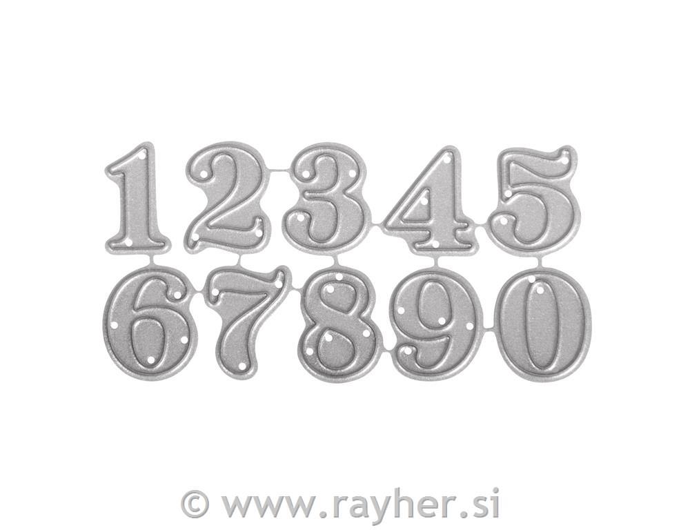 Rezalne šablone TinaB: Male številke, 0,8-1,9cm, set 10