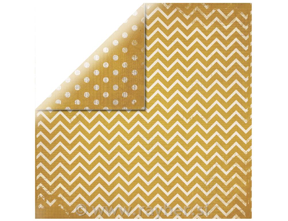 Scrapbooking papir Chevron, ochre, 30.5x30.5cm, 190g/m2