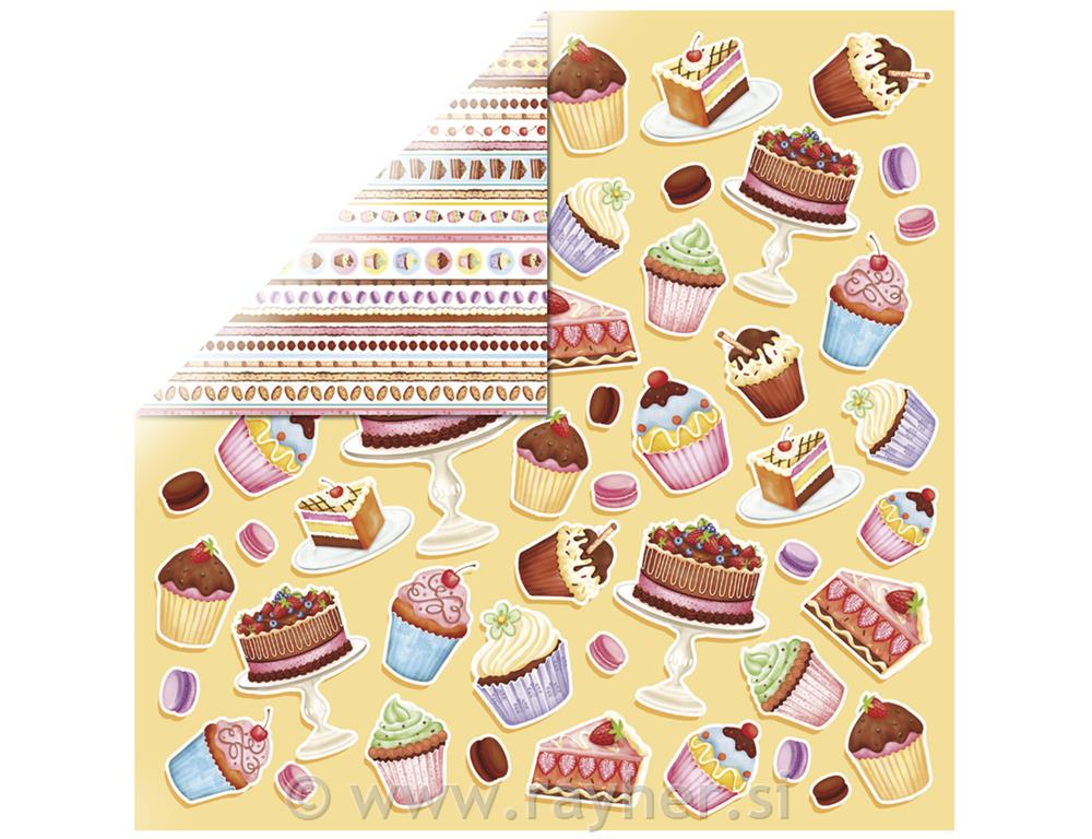 Scrapbooking papir Cupcakes, 30.5x30.5 cm