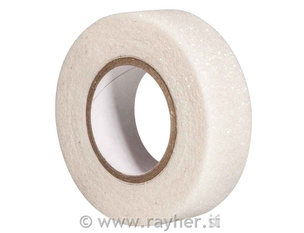 Ljepljiva traka s blistanjem, bijela, 15mm, 5m