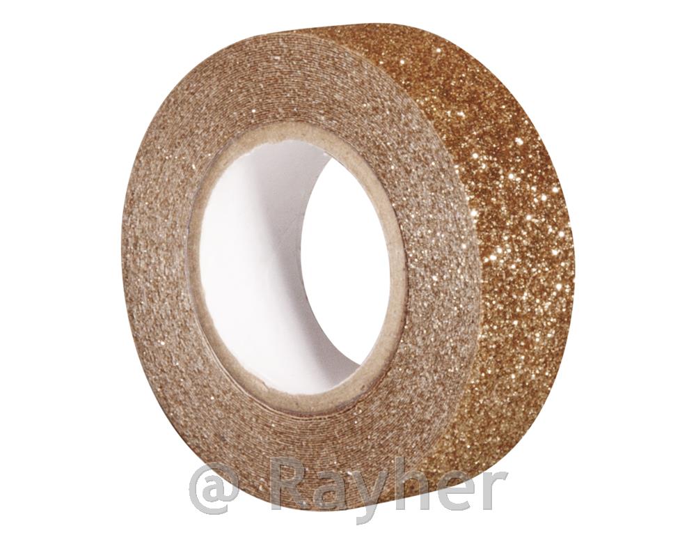 Ljepljiva traka s blistanjem, sv. zlatna, 15mm, 5m
