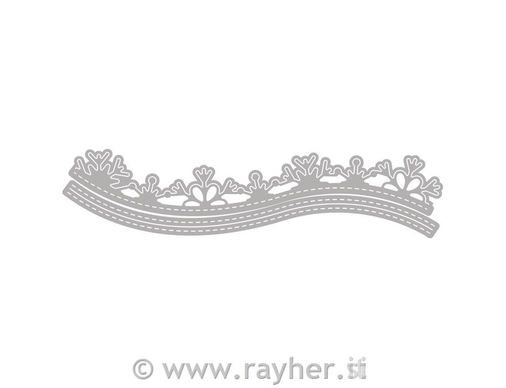 Nastavak za rezanje TinaB: Bordura pahuljice, 16.2x3.8cm, 2 dijelno