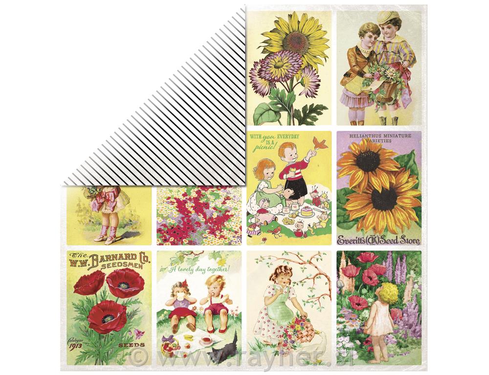 Scrapbooking papir Cheerful 12, 30,5x30,5cm, 190g/m2