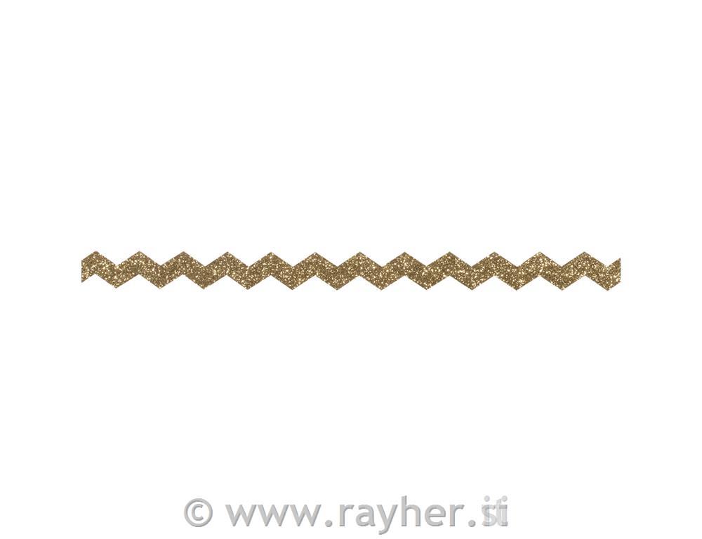 Ljepljiva traka Chevron, zlatna, 15mm, 5m
