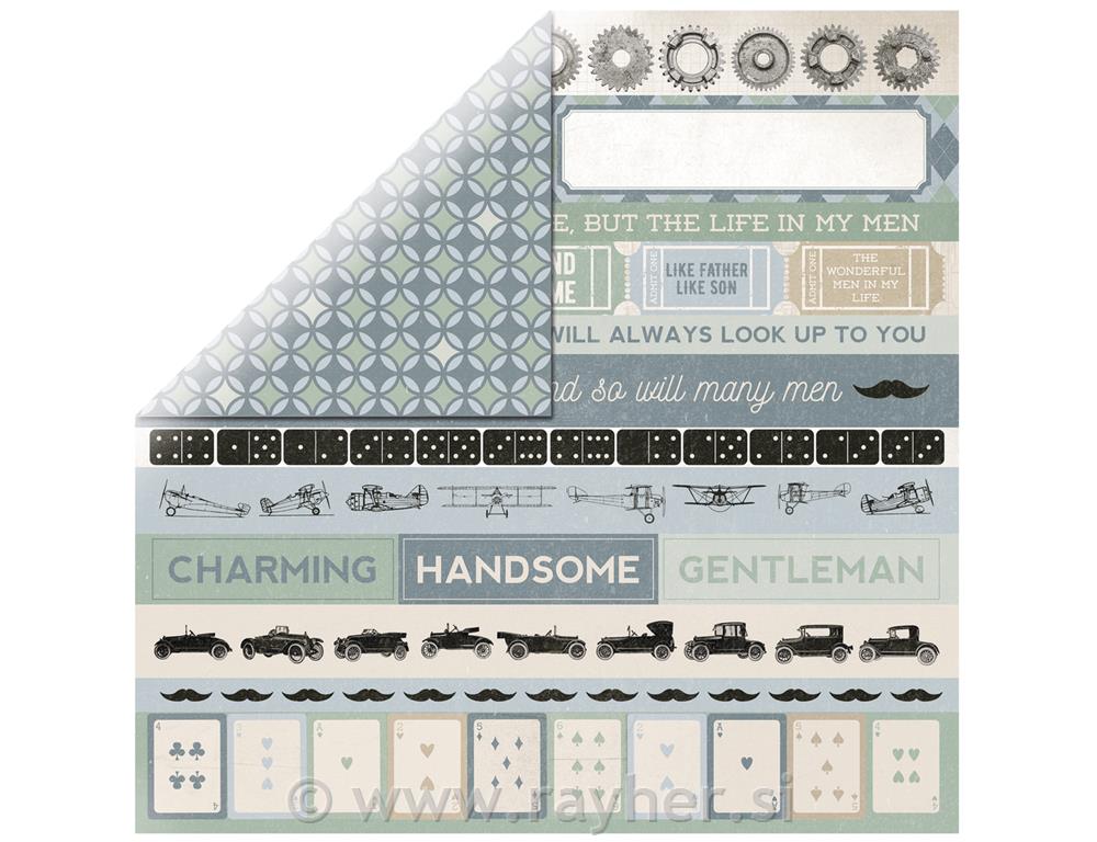 Scrapbooking papir Clippers, 30.5x30.5cm, 150g