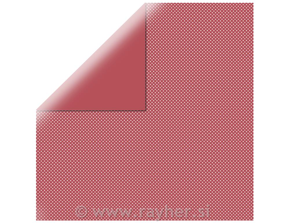 Scrapbooking papir s točkicama, crveni,30.5x30.5cm, 190g/m2