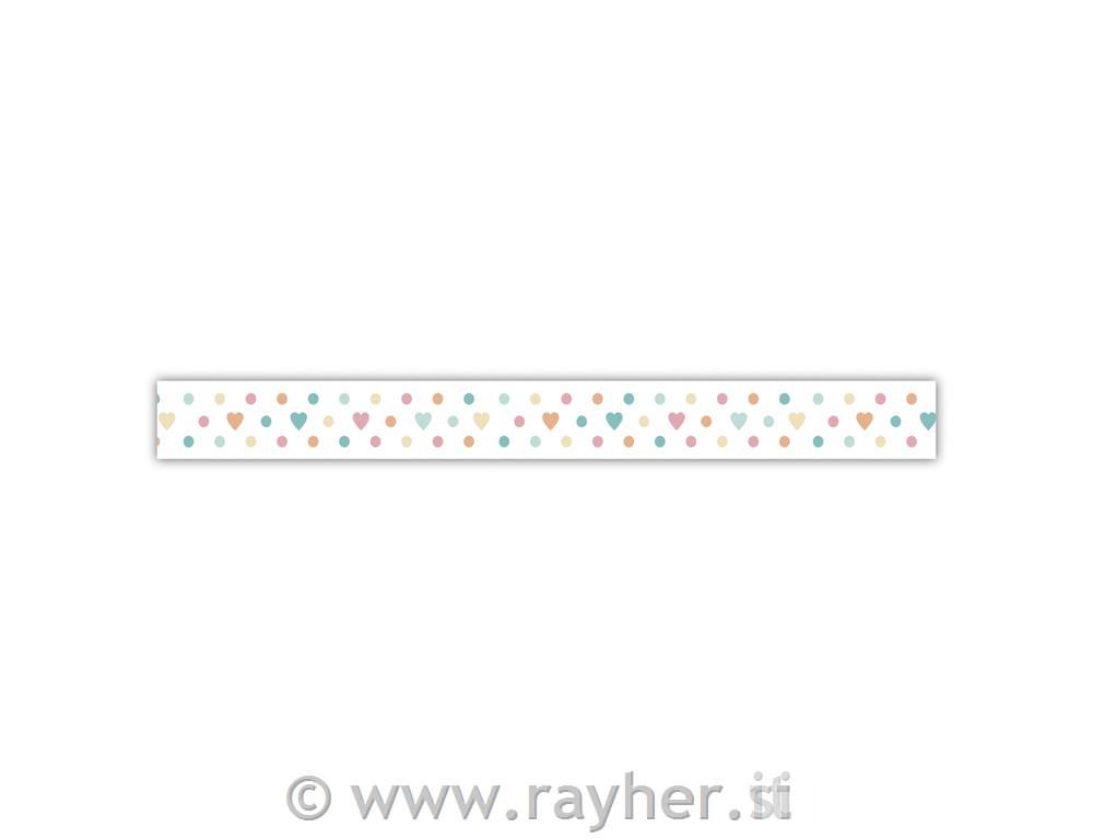 Washi Tape ljepljiva traka, Točkice linije, 15mm, 15m