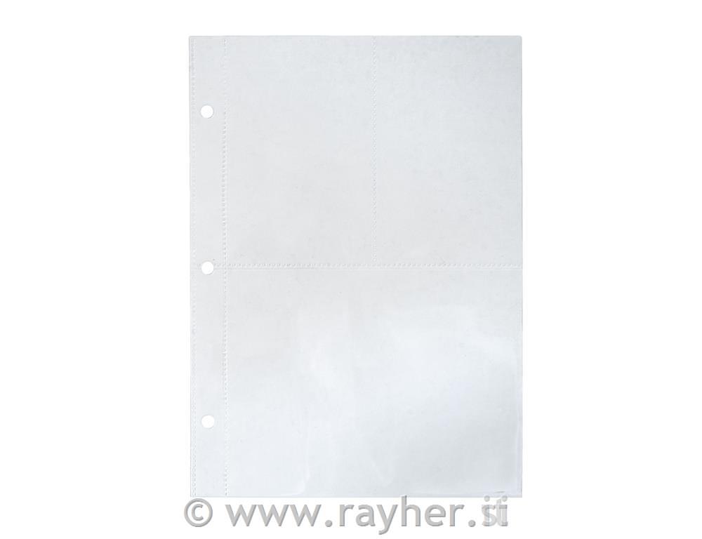 Plastic cover w. 3 compartments, A5, tab-bag 4pcs