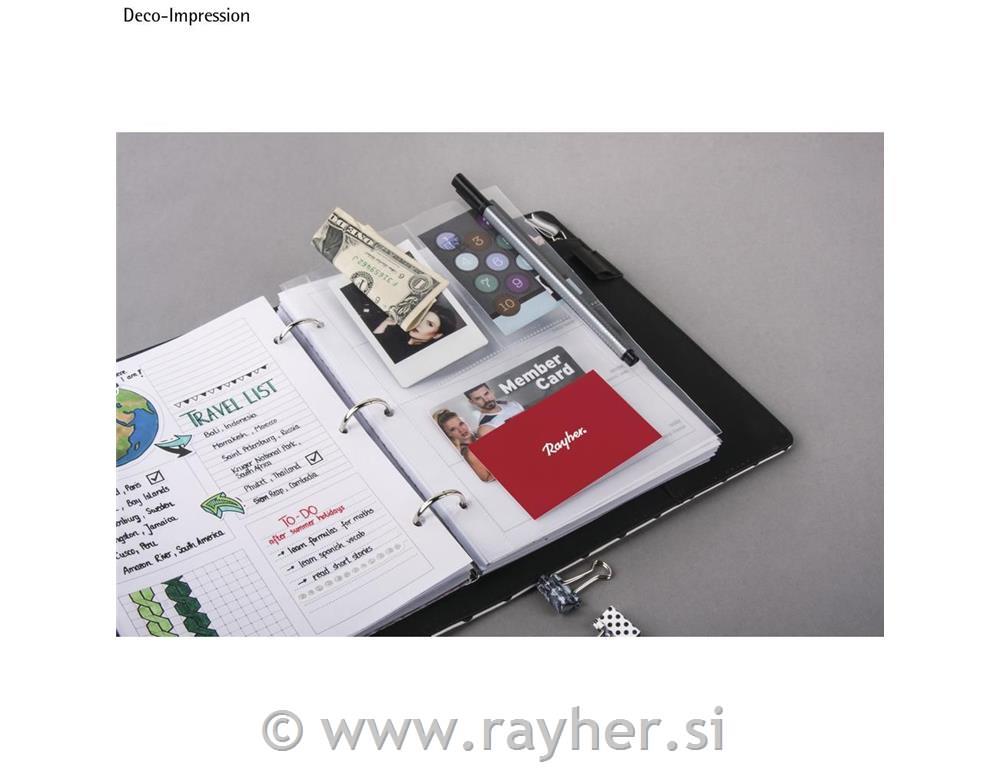 Plastic cover w. 3 compartments, A5, tab-bag 4pcs